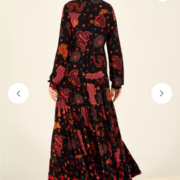 Farm Rio Animal Sky Maxi Dress Button-Up - Picture 9 of 11